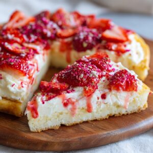 Strawberry Cheesecake Fruit Pizza – Creamy Bakery-Style Dessert