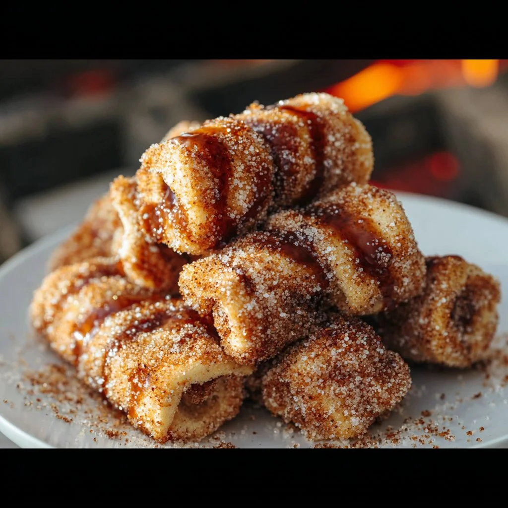 Delicious cinnamon-sugar campfire treats served by the fire