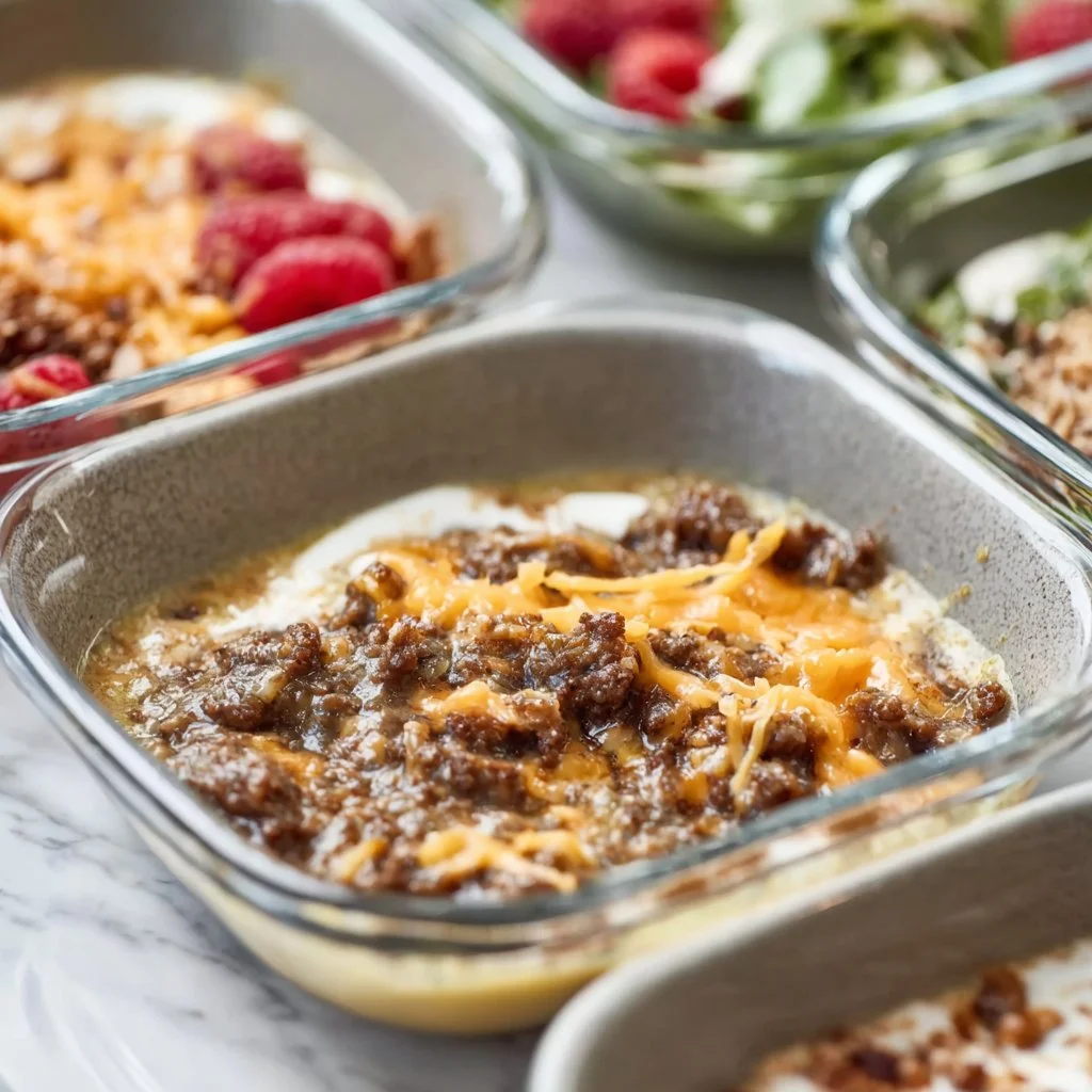 Healthy meal prep breakfast bowls with fruits and grains for nutritious mornings