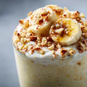 Creamy Banana Honey Smoothie served in a glass with fresh ingredients