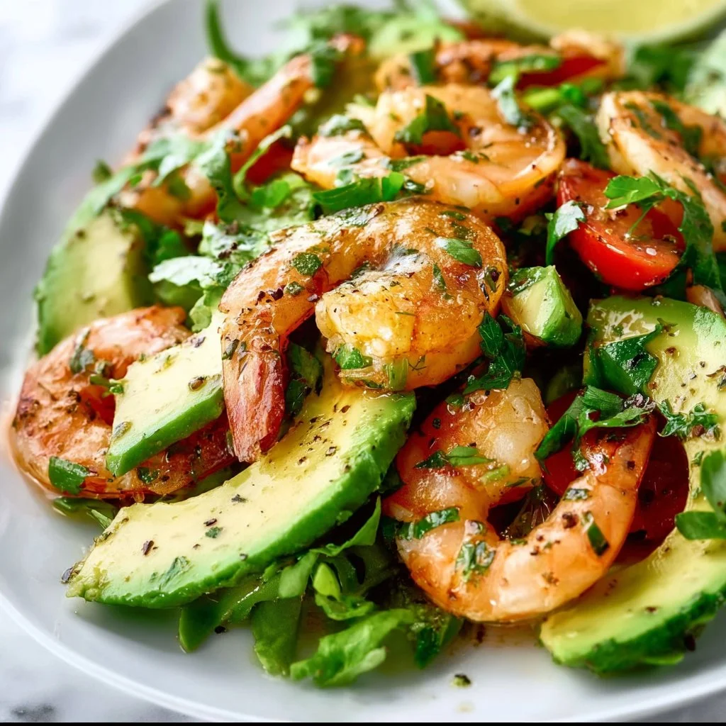 Citrus Shrimp Salad with avocado and fresh ingredients
