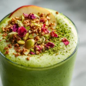 Green Apple Detox Smoothie with fresh ingredients in a glass