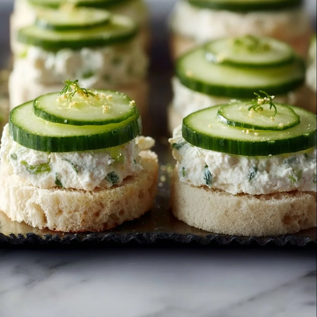 Kentucky Benedictine sandwiches with cream cheese and cucumbers