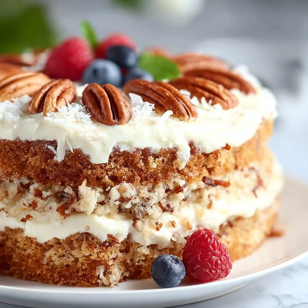 Delicious sugar-free hummingbird cake topped with cream cheese frosting