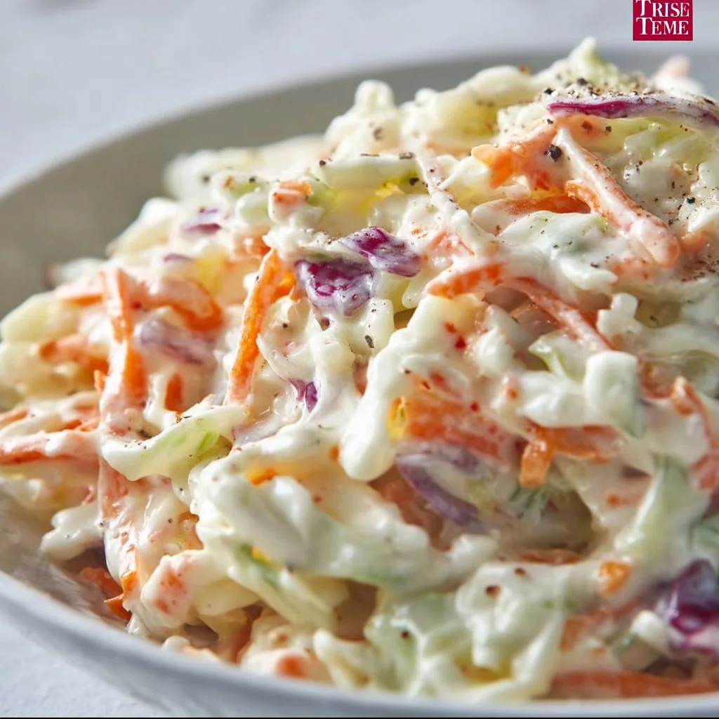 Delicious creamy coleslaw, a Southern classic with a unique twist in a bowl.