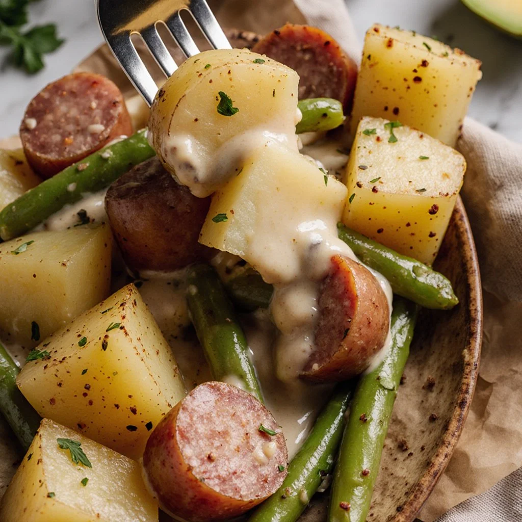 Creamy Crock Pot Swamp Potatoes served as a delicious side dish