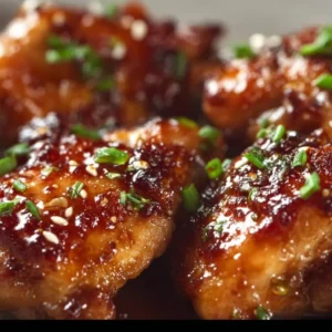 Crockpot Honey-Garlic Chicken Thighs served on a plate with vegetables
