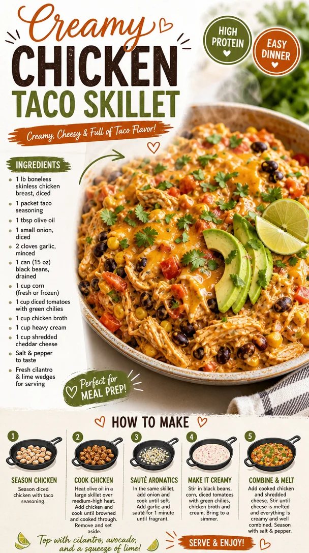 Creamy Chicken Taco Skillet
