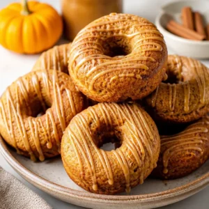 High-protein pumpkin donuts for meal prep, delicious and healthy snack.